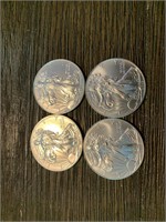 (4) 2013 Silver Dollars