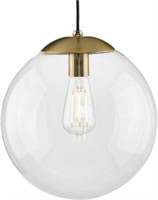 ATWELL-  1-Light Clear Glass Glob, Bronze