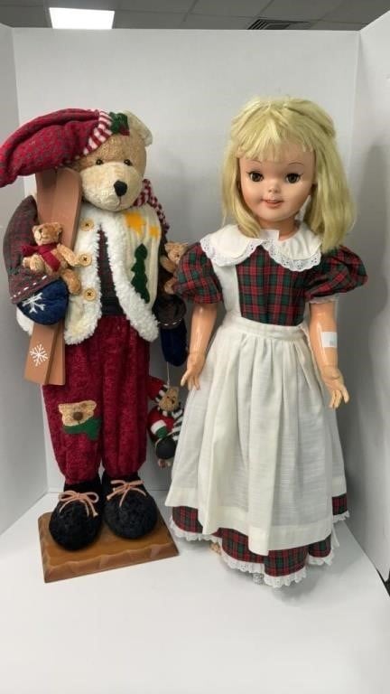 PollyAnna Doll in Christmas dress.  Has some