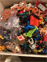 Box full action figures, fisher price airplane