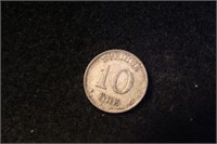 1941 Sweden 10 ore Silver Coin