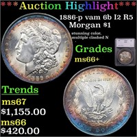 *Highlight* 1886-p vam 6b I2 R5 Morgan $1 Graded m