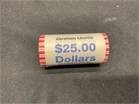 $25 Mint Roll $1 A Lincoln