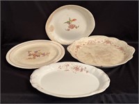 (4) Vintage serving platters and (4) serving