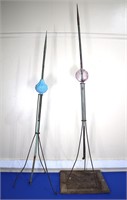 (2) Antique Lightning Rods w/ Glass Globes