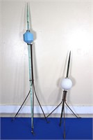 (2) Antique Lightning Rods w/ Globes