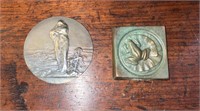C 1916 French Bronze Medal "L'Oeuvre des Barbares"