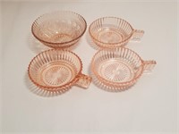 Pink Depression Glass Bowl Assortment