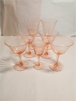 Pink Etched Wine Glasses