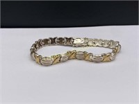 STERLING SILVER AND GOLD WASH LINK BRACELET