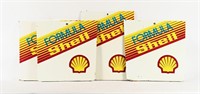 4 FORMULA SHELL METAL GAS PUMP PANELS