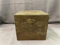 Stamped Brass Stag Decorated Collar Box