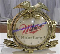 Miller High Life Battery Clock (17x15)
