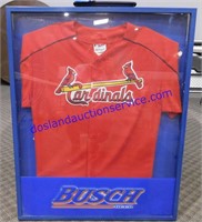 Busch Beer Cardinals Jersey Shadow Box (36x28)