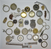 Large Lot of Watch Parts, Gentleman's Junk Drawer
