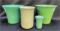 Lot of 4 Bauer etc.  Pots/Vases 9"-4" Height