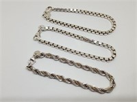 Three Tiffany Sterling Silver Bracelets
