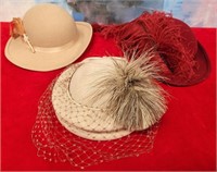 11 - LOT OF 3 LADIES' HATS