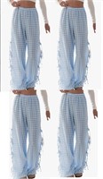 (L)-3 Pack Women Y2k Striped Lounge Pants