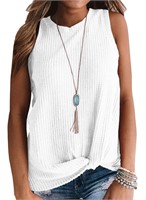 P3721  JWD Sleeveless Waffle Tank White XL