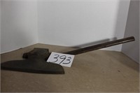 ANTIQUE BROAD AXE 27", GREAT BEND IN THE HANDLE,