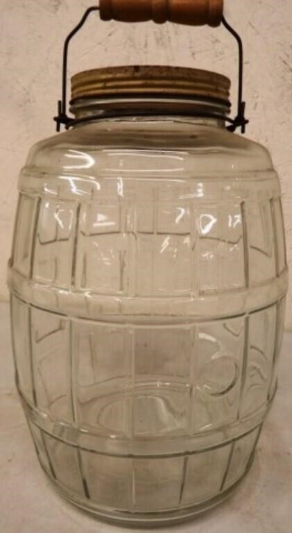 Vintage Glass Pickle / Hock Jar with Lid