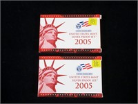 2- 2005 silver Proof sets