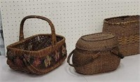 3 old baskets