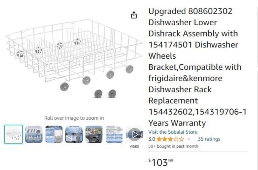 B3075 Upgraded 808602302 Lower Dishrack Assembly