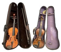 LOT OF (2) 20TH C. VIOLINS W/ CASES