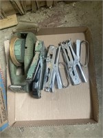 Cast iron tape dispenser, staplers