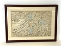 Framed Early map of Sussex Co. New Jersey