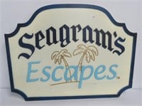 Wood Seagram's sign. Measures 22" H x 29 1/2" W.
