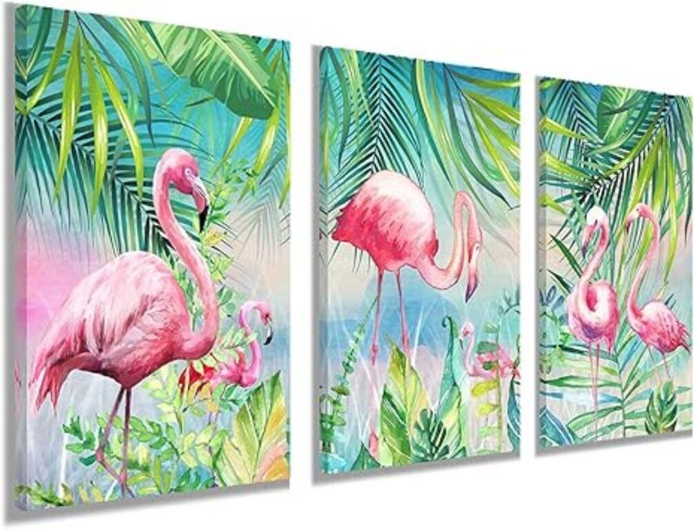 Flamingo Wall Art Bedroom Decor - Kids Girls Room