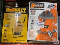 (2 pcs) assorted DeWALT and RIDGID tools