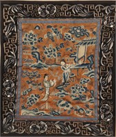 Framed Chinese Late Qing Embroidered Textile,
