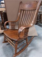 Rocking chair wooden engraved