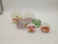 Paperweight collection Millefiori Murano Glass 6pc