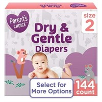 Parent's Choice Dry & Gentle Diapers Size 2  144 C