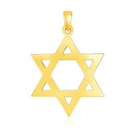 14k Gold Polished Star Of David Pendant