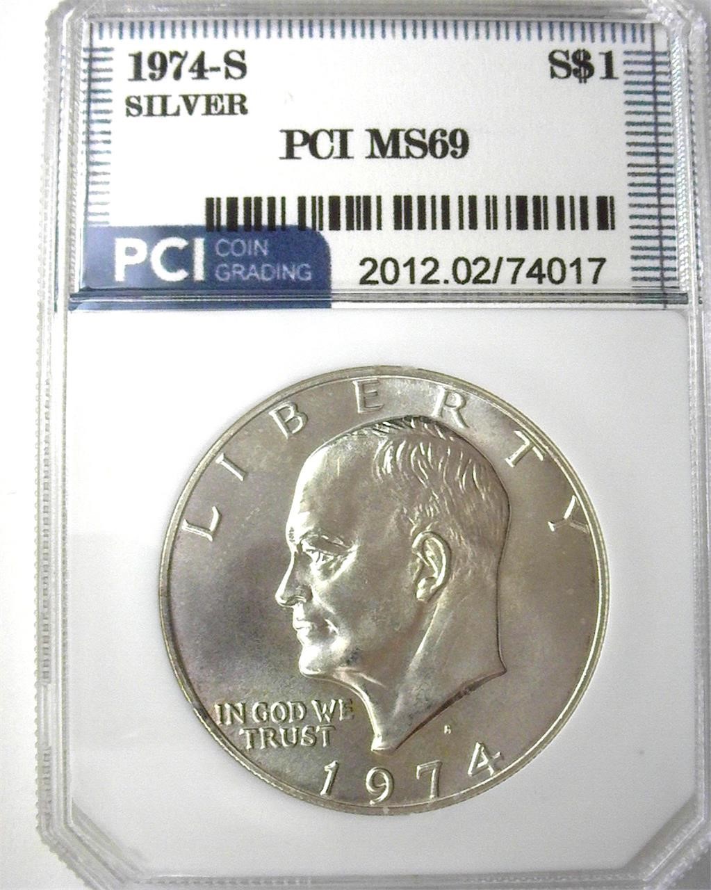 1974-S Silver Ike MS69 LISTS $11500