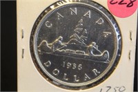 1936 Canada Silver Dollar
