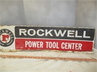 Rockwell Tools Vintage Enamel Metal 36" Sign