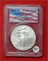 2001 American Eagle PCGS Gem UNC 1 Ounce Silver