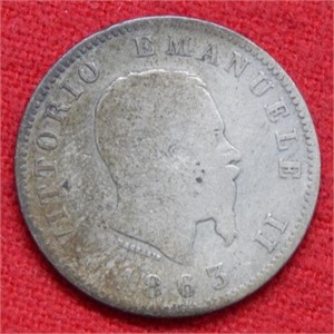 1863 Italy Silver Lira