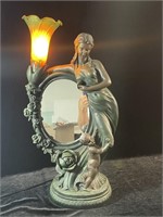 Figural Table Lamp with Mirror