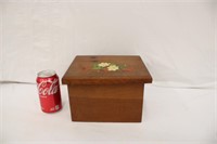 Wooden Box w/ Hand Painted Strawberry Detail