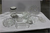 Large Lot of  Clear Glass w/ Jar
