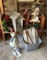 Assorted Christmas Decor, Metal Snowman