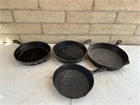 4 Cast Iron Skillets 2 Are Lodge